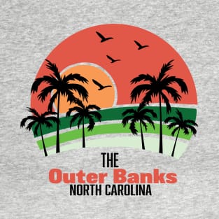 Outer Banks Sunset Green Design T-Shirt